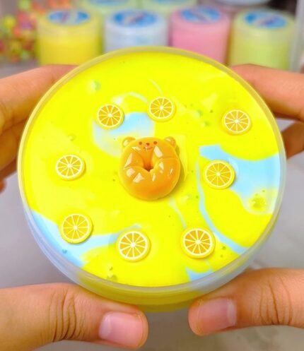 LEMON BEAR THICK Glossy SLIME + EXCLUSIVE CHARM (Premium Slime)